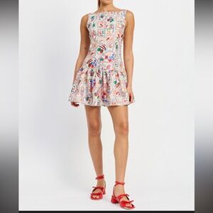 En saison dropwaist mini dress